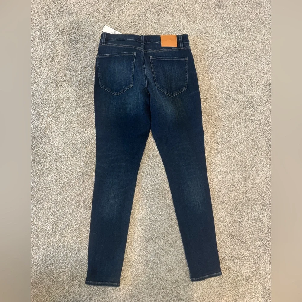 Express Women's Deep Indigo Mid-Rise Skinny Jeans - Picture 6 of 8
